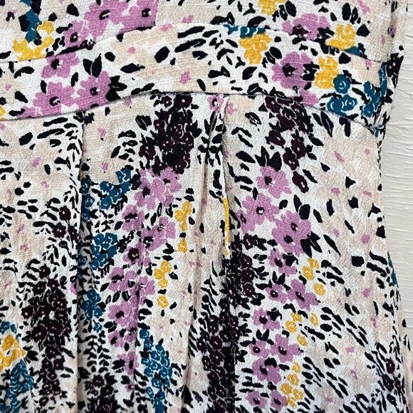 Free People | Miss Right Cream Floral Print Mini Dress M - Picture 12 of 14